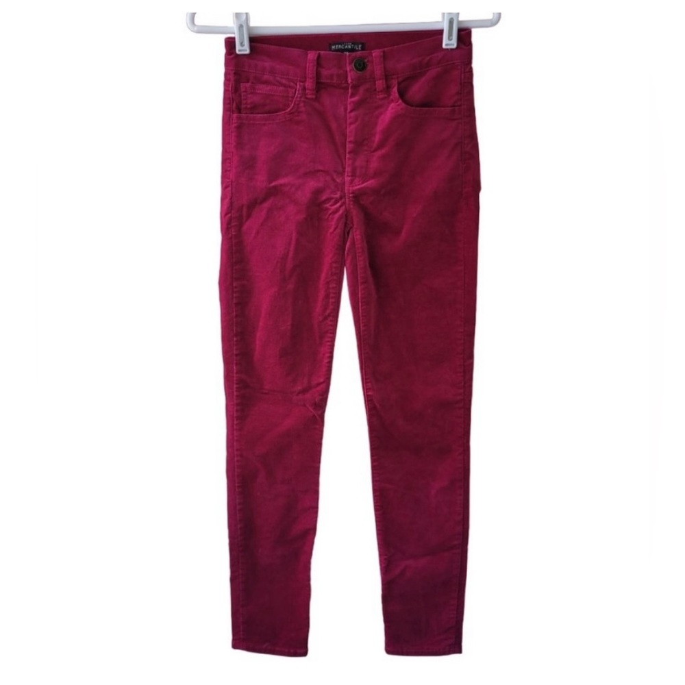 J Crew Mercantile Fuchsia Velvet Pants Size 25